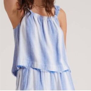 Anthropologie CLOTH & STONE Fringe Ruffled Scrunchy Strap Tank Top NEW